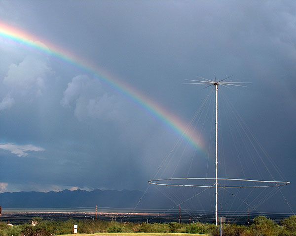 Rainbow in clouds.